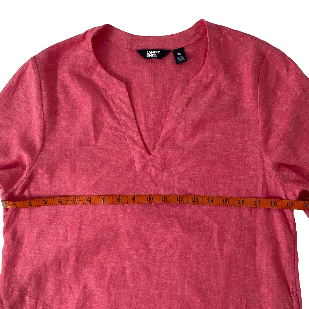 Lands' End Vibrant Pink Linen Blend Blouse, Size XS - Picture 5 of 8